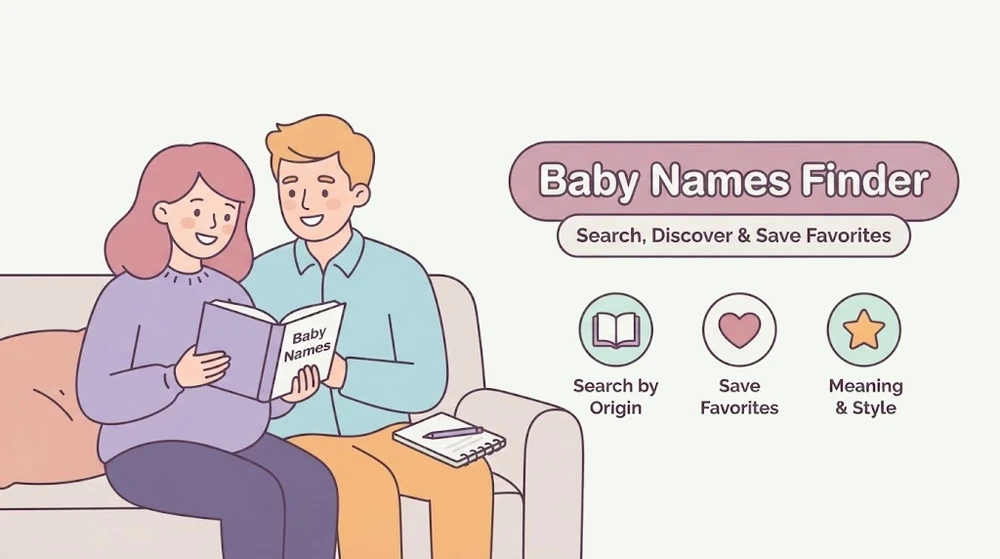 Parents reading a baby names book together on the couch